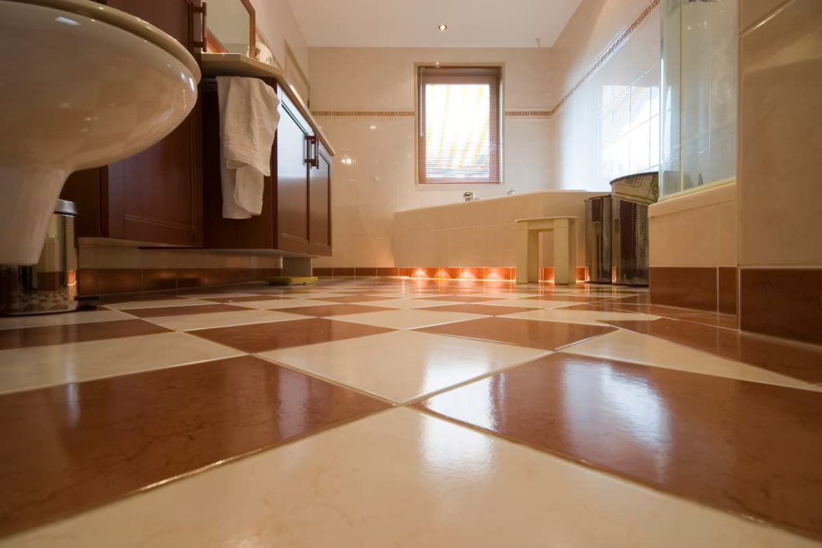 kitchen’s floor and countertop tiles